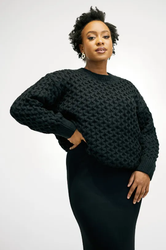 WAFFLE Sweater - Black