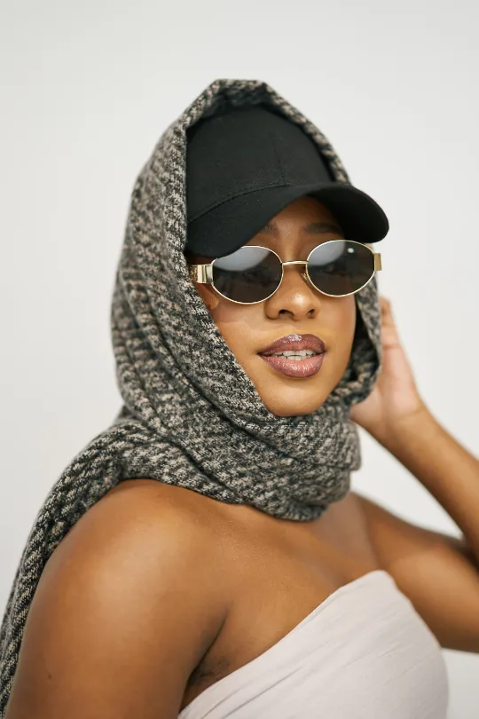 Chunky Scarf - Beige/Black