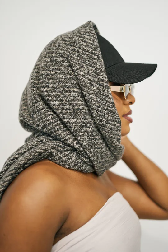 Chunky Scarf - Beige/Black