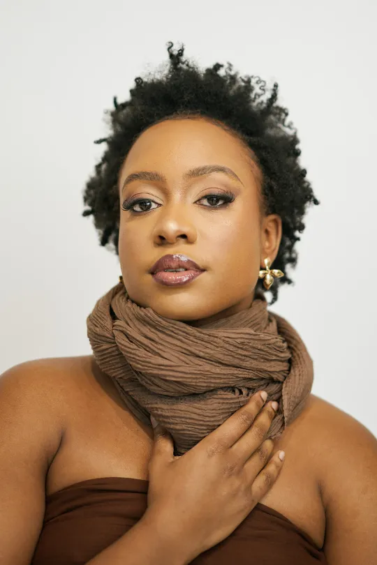 Crinkled Scarf - Brown