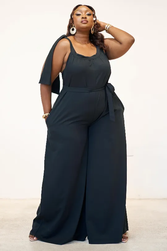 Halter Neck Jumpsuit - Black