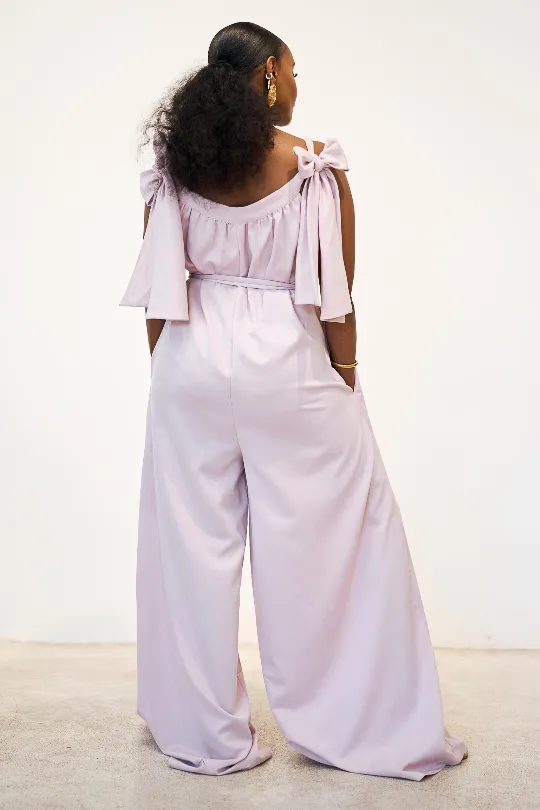 Halter Neck Jumpsuit - Blush