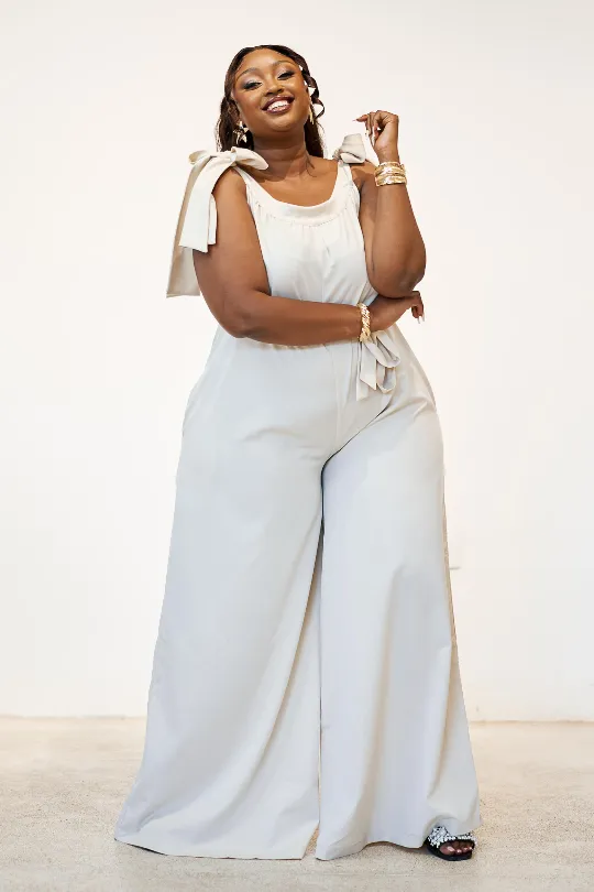 Halter Neck Jumpsuit - Cream
