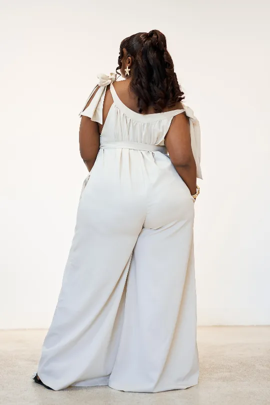 Halter Neck Jumpsuit - Cream
