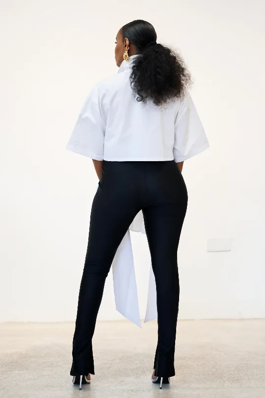 Lilla Back Crop Top - White