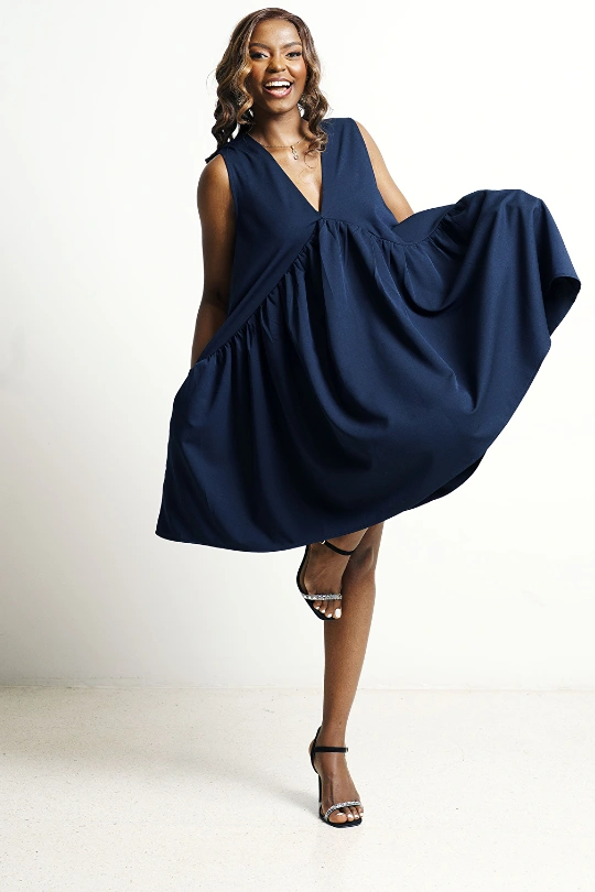 CHELA Dress - Navy