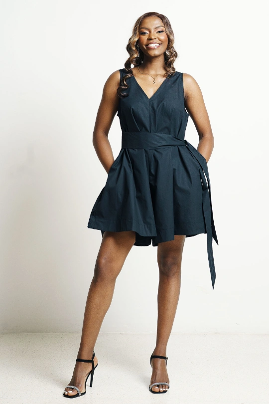 PEONY Romper - Black
