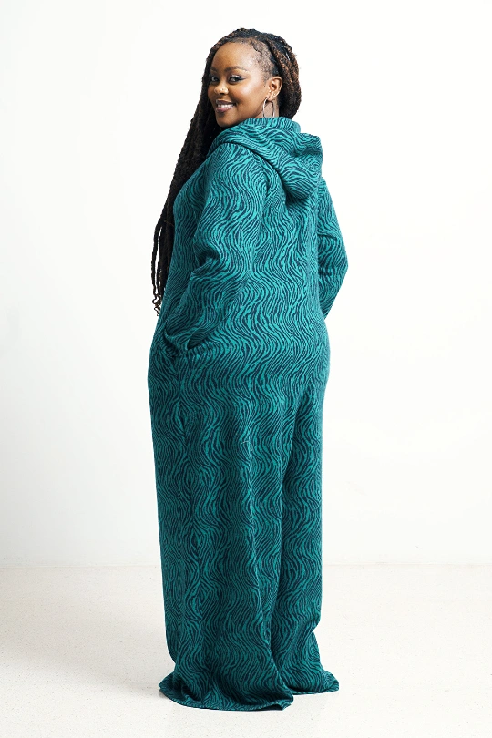 POMELO Jumpsuit - Green Zebra Print
